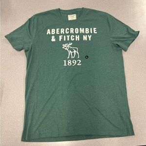 NWT Abercrombie and Fitch Moose Muscle Fit Embroidered Tee In Green Size XL.